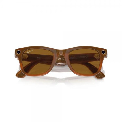 Ray-Ban Wayfarer Shiny Caramel/Polar Brown (53)