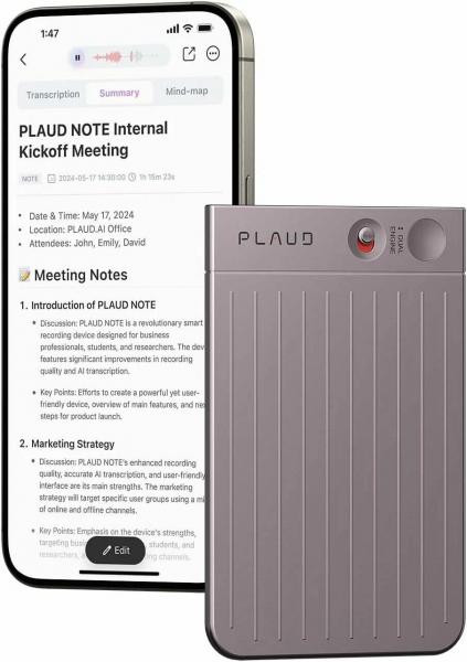 Plaud Note ChatGPT AI Voice Recorder, Starlight