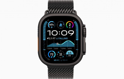Apple Watch Ultra 2 49 �� Titanium Case, ������/Black Titanium Milanese Loop (2024)