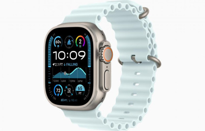 Apple Watch Ultra 2 49 �� Titanium Case, ���������/Ice Blue Ocean Band (2024)